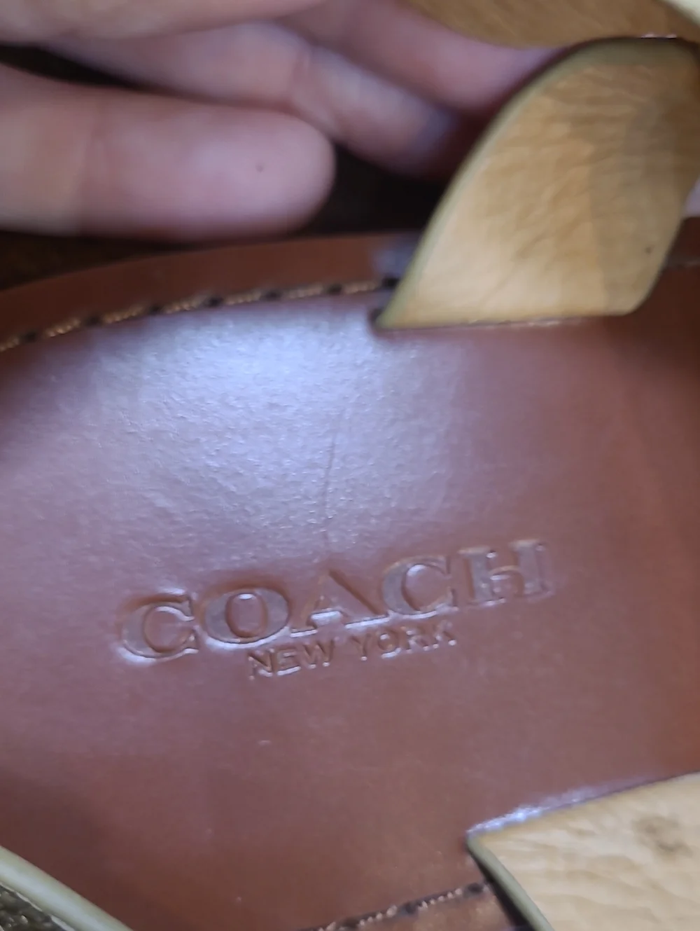 Coach Gold Leather Ankle-Strap Women's Sandals Size 7.5